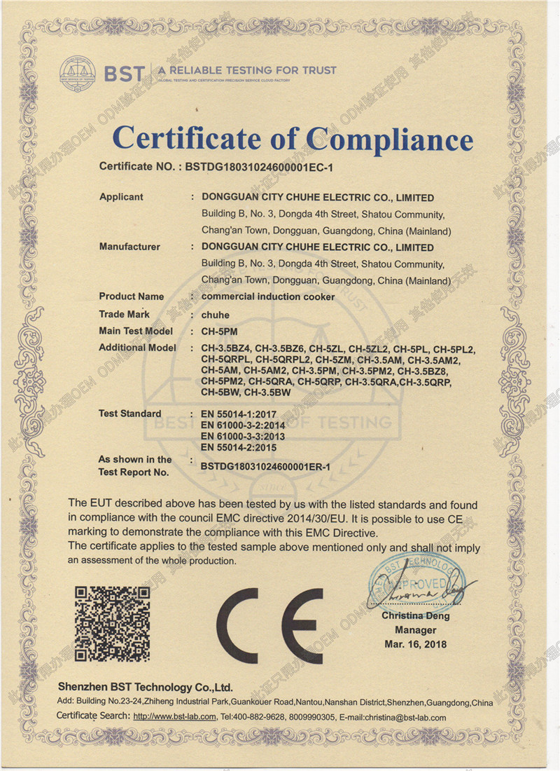 欧盟CE认证证书1